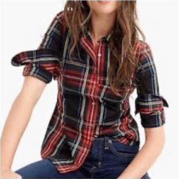J. Crew Perfect shirt in Stewart tartan plaid - Picture 6 of 10